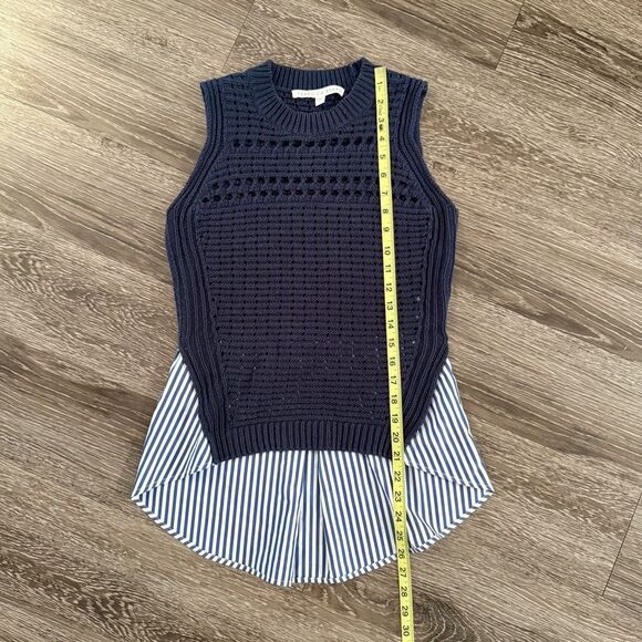 Veronica Beard South Beach Combo Navy Sleeveless Knit Sweater - Picture 4 of 6